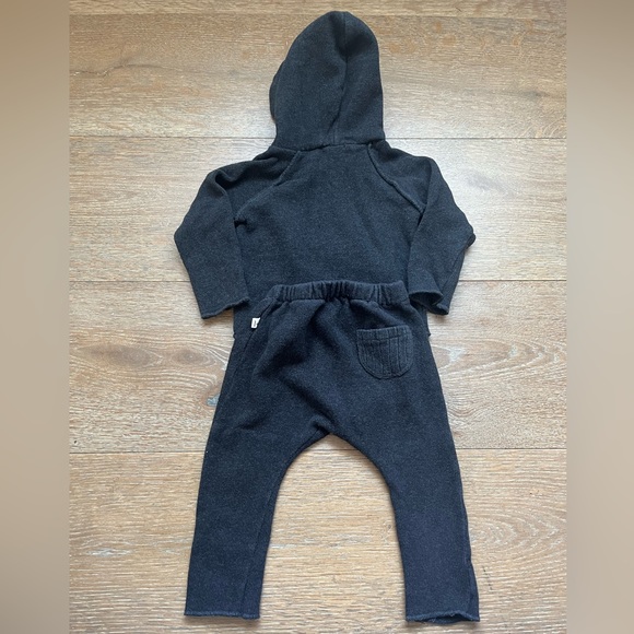 One More in the Family Matching Hoodie & Harem Trouser Pant in Grey | size 3M - Picture 3 of 3